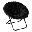 Flash Furniture Gwen XL Fabric Folding Saucer Chair in Black/Black