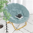 Flash Furniture Gwen XL Fabric Folding Saucer Chair in Dusty Aqua Blue/Soft Gold