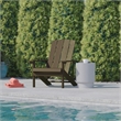 Flash Furniture Charlestown Plastic Outdoor Adirondack Chair in Mahogany