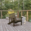 Flash Furniture Charlestown Plastic Outdoor Adirondack Chair in Mahogany