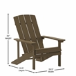 Flash Furniture Charlestown Plastic Outdoor Adirondack Chair in Mahogany