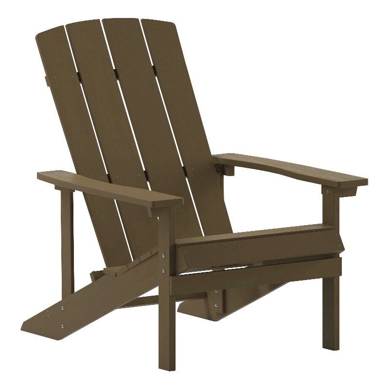Flash Furniture Charlestown Plastic Outdoor Adirondack Chair in Mahogany
