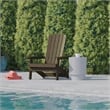 Flash Furniture Charlestown Plastic Folding Adirondack Chair in Mahogany