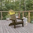 Flash Furniture Charlestown Plastic Folding Adirondack Chair in Mahogany