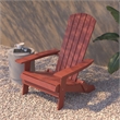 Flash Furniture Charlestown All-Weather Plastic Folding Adirondack Chair in Red