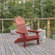 Flash Furniture Charlestown All-Weather Plastic Folding Adirondack Chair in Red