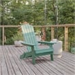 Flash Furniture Charlestown Plastic Folding Adirondack Chair in Sea Foam Green