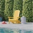 Flash Furniture Charlestown Plastic Folding Adirondack Chair in Yellow