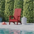 Flash Furniture Sawyer Dual Slat Back Plastic Adirondack Patio Chair in Red