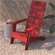 Flash Furniture Sawyer Dual Slat Back Plastic Adirondack Patio Chair in Red