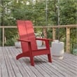 Flash Furniture Sawyer Dual Slat Back Plastic Adirondack Patio Chair in Red