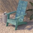Flash Furniture Sawyer Dual Slat Back Plastic Adirondack Patio Chair in Green