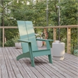 Flash Furniture Sawyer Dual Slat Back Plastic Adirondack Patio Chair in Green