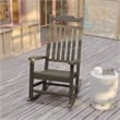 Flash Furniture Winston All-Weather Plastic Patio Rocking Chair in Mahogany