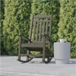 Flash Furniture Winston All-Weather Plastic Patio Rocking Chair in Mahogany