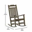 Flash Furniture Winston All-Weather Plastic Patio Rocking Chair in Mahogany