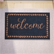 Flash Furniture Harbold Welcome Message Coir Wood Fiber Doormat in Navy/Natural