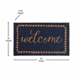 Flash Furniture Harbold Welcome Message Coir Wood Fiber Doormat in Navy/Natural