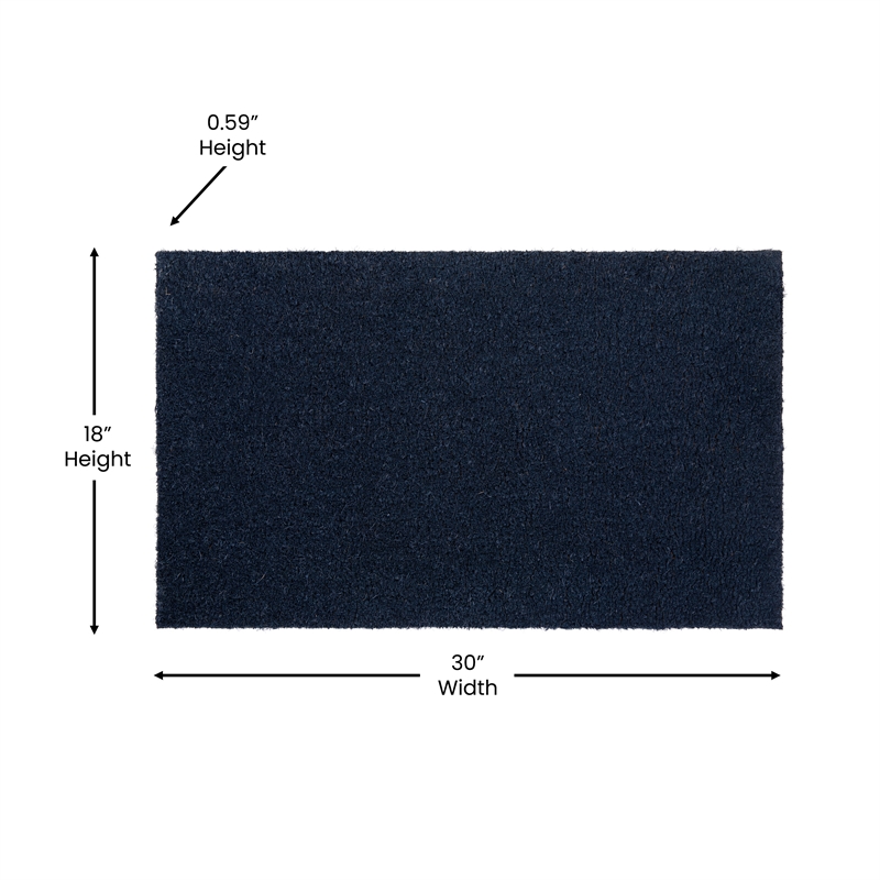 Flash Furniture Harbold Coir Wood Fiber Entryway Doormat in Navy