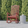 Flash Furniture Winston All-Weather Plastic Patio Rocking Chair in Red