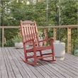 Flash Furniture Winston All-Weather Plastic Patio Rocking Chair in Red