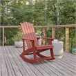 Flash Furniture Savannah Indoor/Outdoor Plastic Adirondack Rocking Chair in Red