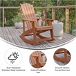 Flash Furniture Savannah Indoor/Outdoor Plastic Adirondack Rocking Chair in Red