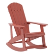 Flash Furniture Savannah Indoor/Outdoor Plastic Adirondack Rocking Chair in Red