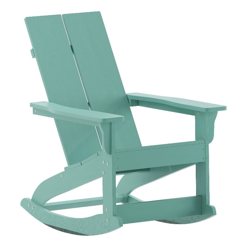 Flash Furniture Sea Foam Poly Resin Adirondack Rocking Chair