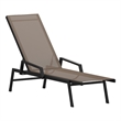 Flash Furniture Brazos Metal Chaise Lounge Chair with Arms in Brown/Black