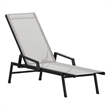 Flash Furniture Brazos Metal Chaise Lounge Chair with Arms in Gray/Black