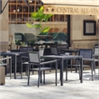 Flash Furniture Harris Metal Patio Table with Poly Resin Slatted Top in Black