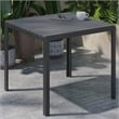 Flash Furniture Harris Metal Patio Table with Poly Resin Slatted Top in Black