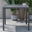 Flash Furniture Harris Metal Patio Table with Poly Resin Slatted Top in Black