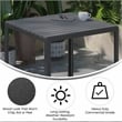 Flash Furniture Harris Metal Patio Table with Poly Resin Slatted Top in Black