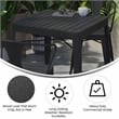 Flash Furniture Helvey Metal Patio Table with Poly Resin Slatted Top in Black