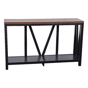 Flash Furniture Charlotte Engineered Wood Entryway Console Table in Black/Walnut