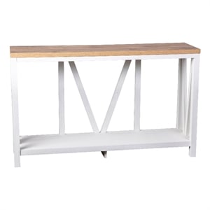 Flash Furniture Charlotte Engineered Wood Console Table in White Wash/Warm Oak