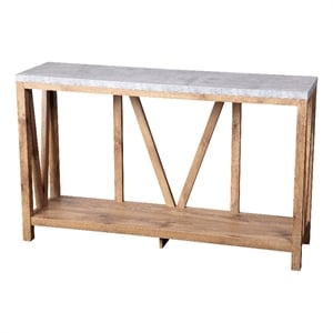 Flash Furniture Charlotte Engineered Wood Console Table in Warm Oak/Concrete
