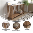 Flash Furniture Charlotte Engineered Wood Console Table in Warm Oak/Marble