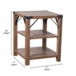 Flash Furniture Wyatt 3-Tier Engineered Wood Side Table in Rustic Oak