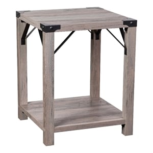 Flash Furniture Wyatt 2-Tier Engineered Wood Side Table in Gray Wash