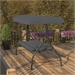 Flash Furniture Tellis 3-Seat Metal Patio Swing & Bed Canopy Hammock in Gray
