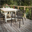 Flash Furniture Lila Triple Slat Back Aluminum Restaurant Stack Chair in Black