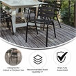 Flash Furniture Lila Triple Slat Back Aluminum Restaurant Stack Chair in Black