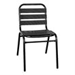 Flash Furniture Lila Triple Slat Back Aluminum Restaurant Stack Chair in Black