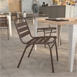 Flash Furniture Lila Triple Slat Back Aluminum Restaurant Stack Chair in Bronze