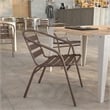 Flash Furniture Lila Aluminum Restaurant Stack Chair in Bronze