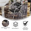 Flash Furniture Lila Metal Stack Chair with Triple Slat Faux Teak Back in Black