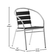 Flash Furniture Lila Metal Stack Chair with Triple Slat Faux Teak Back in Black